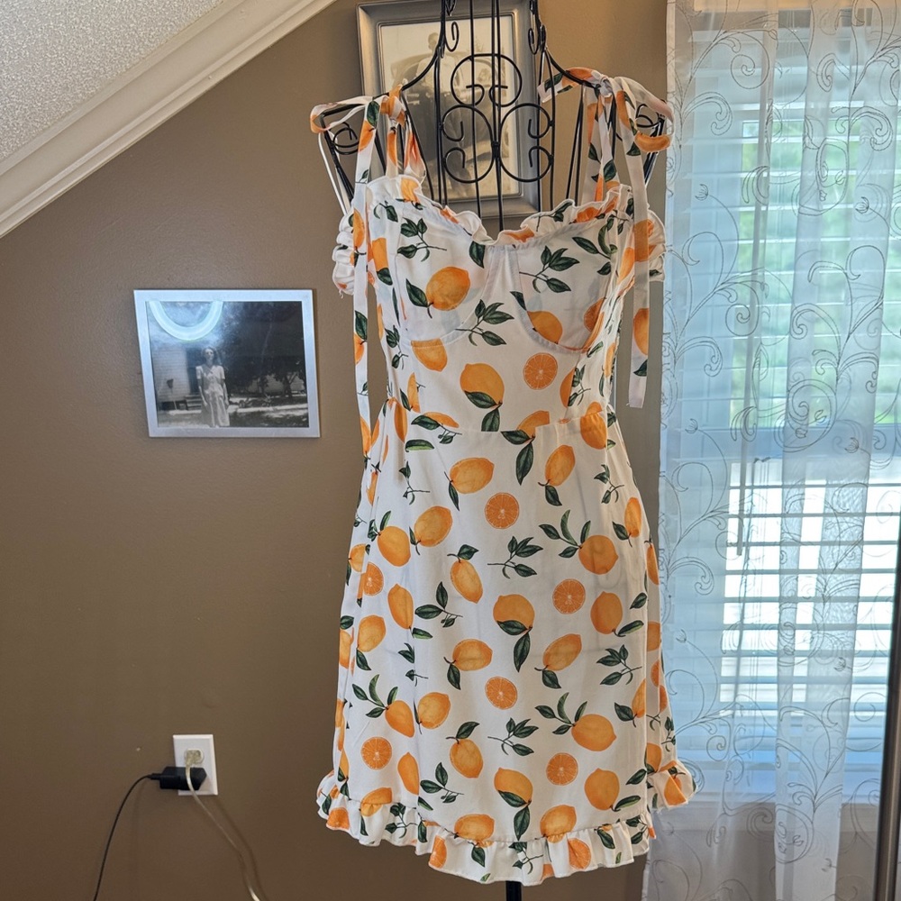 Citrus Delight Sleeveless Mini Dress